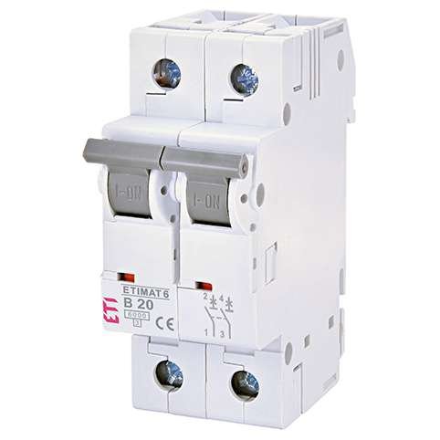Siguranta automata MCB ETI ETIMAT6 2P B20 6kA