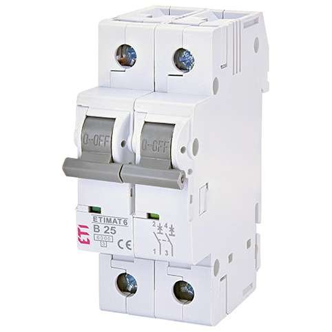 Siguranta automata MCB ETI ETIMAT6 2P B25 6kA