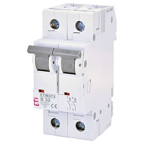 Siguranta automata MCB ETI ETIMAT6 2P B32 6kA