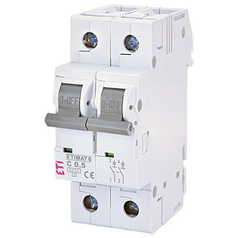 Siguranta automata MCB ETI ETIMAT6 2P C05 6kA