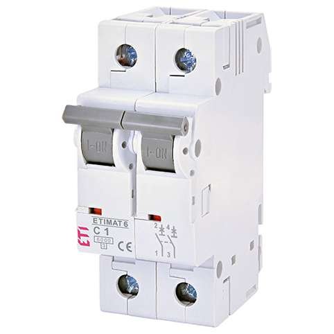 Siguranta automata MCB ETI ETIMAT6 2P C1 6kA