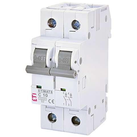 Siguranta automata MCB ETI ETIMAT6 2P C10 6kA