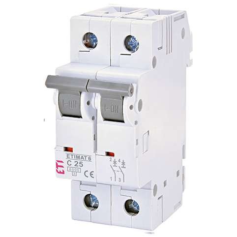 Siguranta automata MCB ETI ETIMAT6 2P C25 6kA