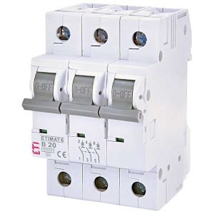 Siguranta automata MCB ETI ETIMAT 6 3P B20 6kA