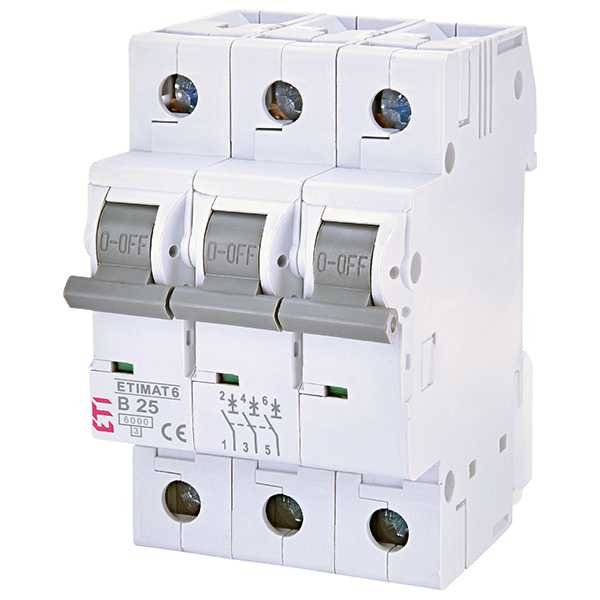 Siguranta automata MCB ETI ETIMAT 6 3P B25 6kA