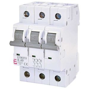 Siguranta automata MCB ETI ETIMAT 6 3P B40 6kA