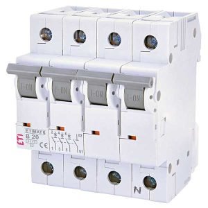 Siguranta automata MCB ETI ETIMAT 6 3P+N B20 6kA