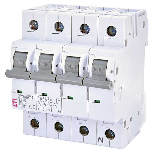 Siguranta automata MCB ETI ETIMAT 6 3P+N B6 6kA