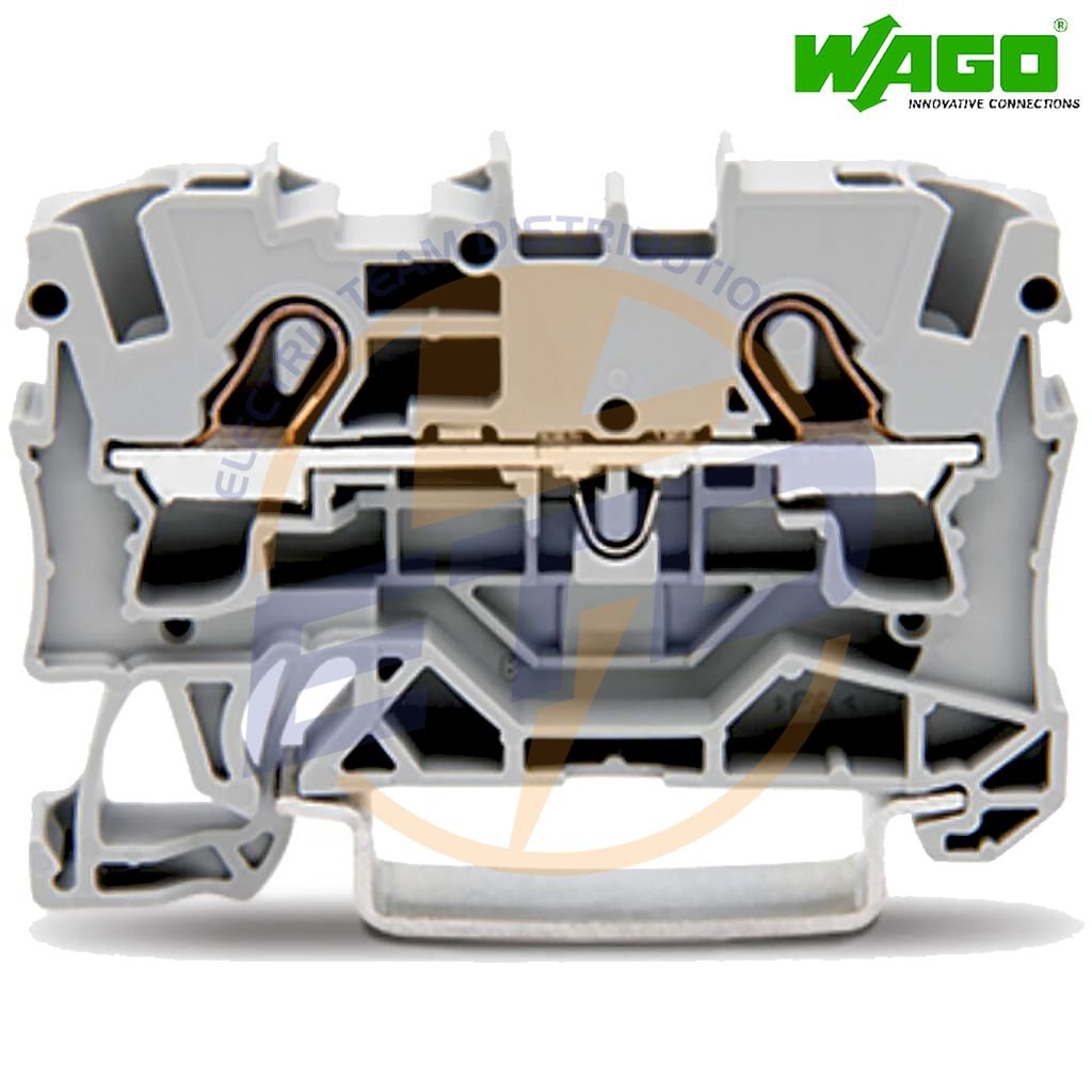 Clema sir de trecere cu 2 conductori 4 mmp push-in WAGO 2004-1201 Gri
