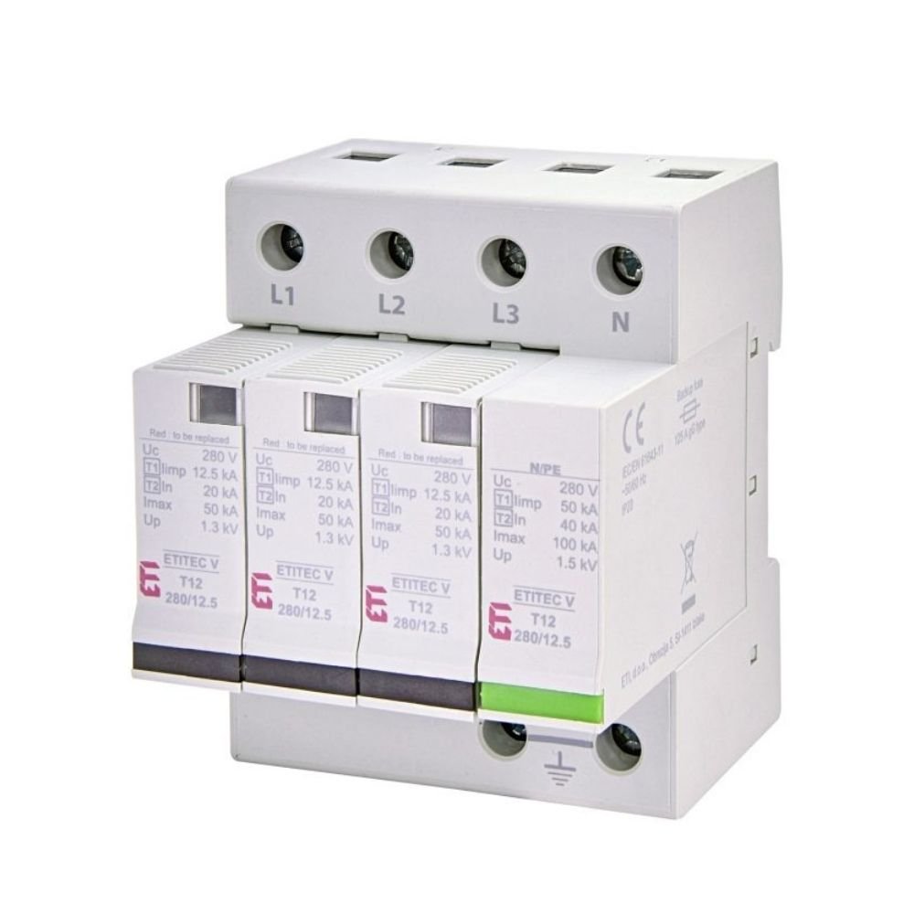 Descarcator pentru supratensiuni ETITEC V T12 280/12,5 3+1 RC