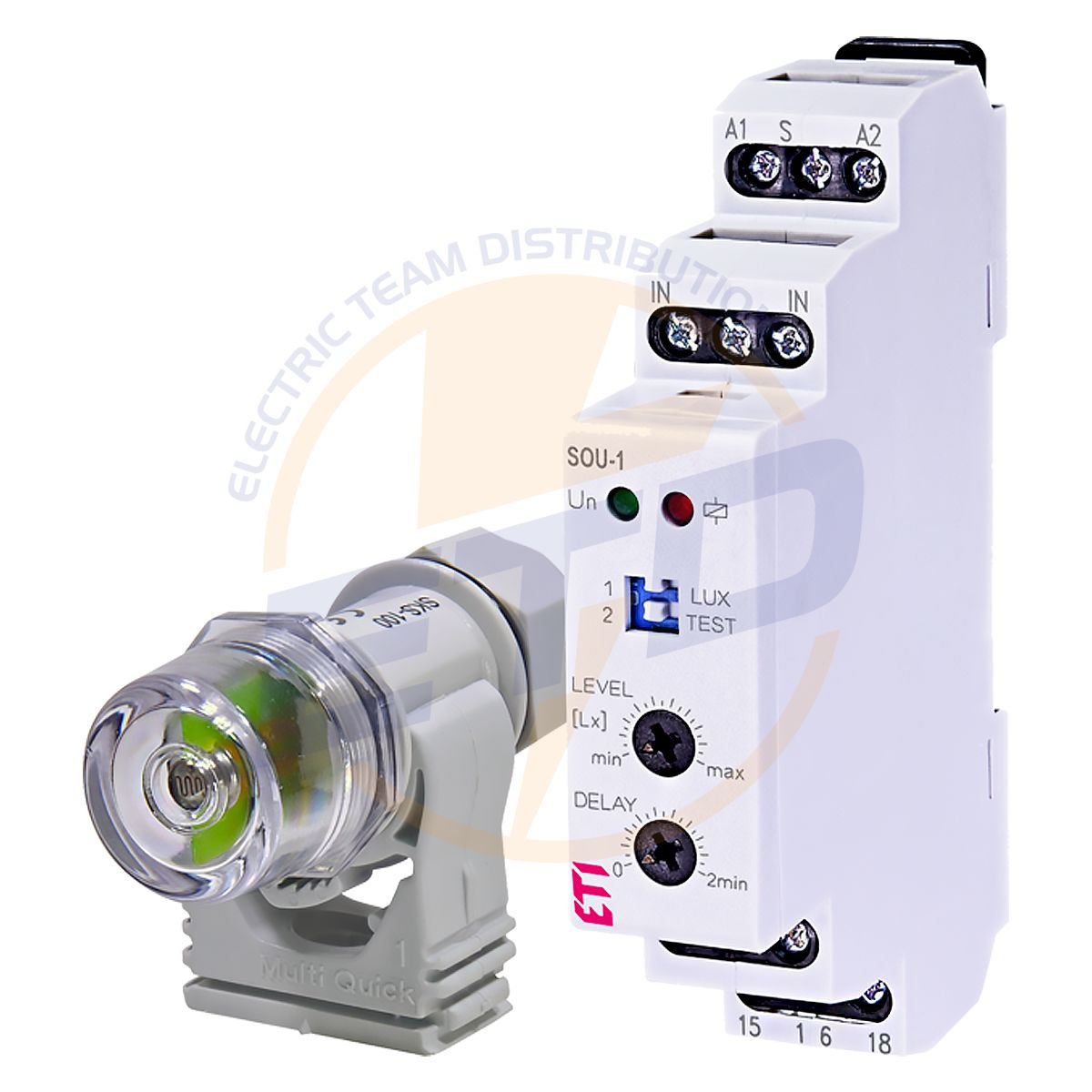 Releu cu senzor crepuscular cu fotocelula ETI SOU-1 230V