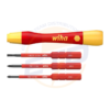 Set surubelnita PicoFinish maner cu trei biti, izolati 1000 V, WIHA, 4 piese