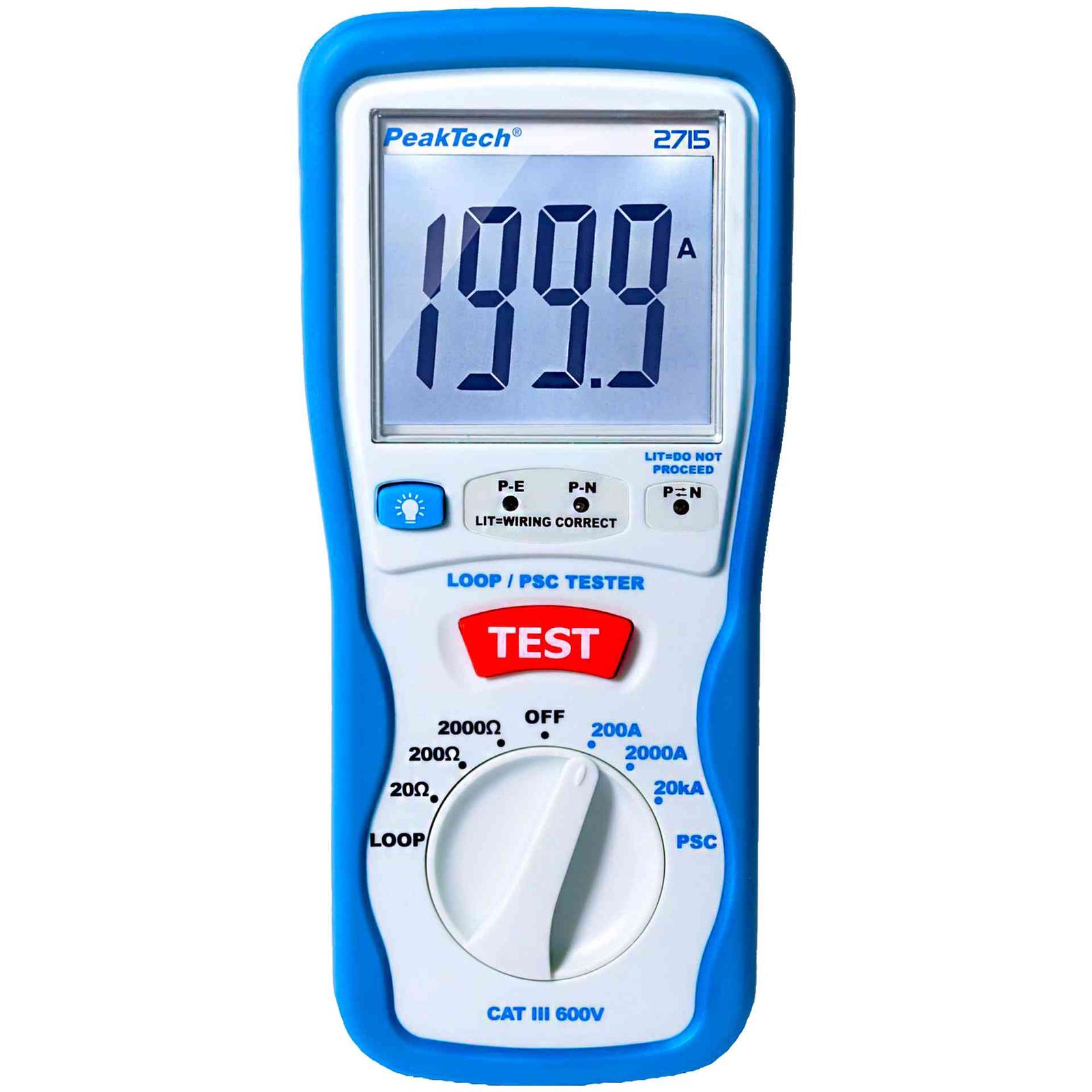 Aparat masurarea impedantei buclei de defect PeakTech 2715