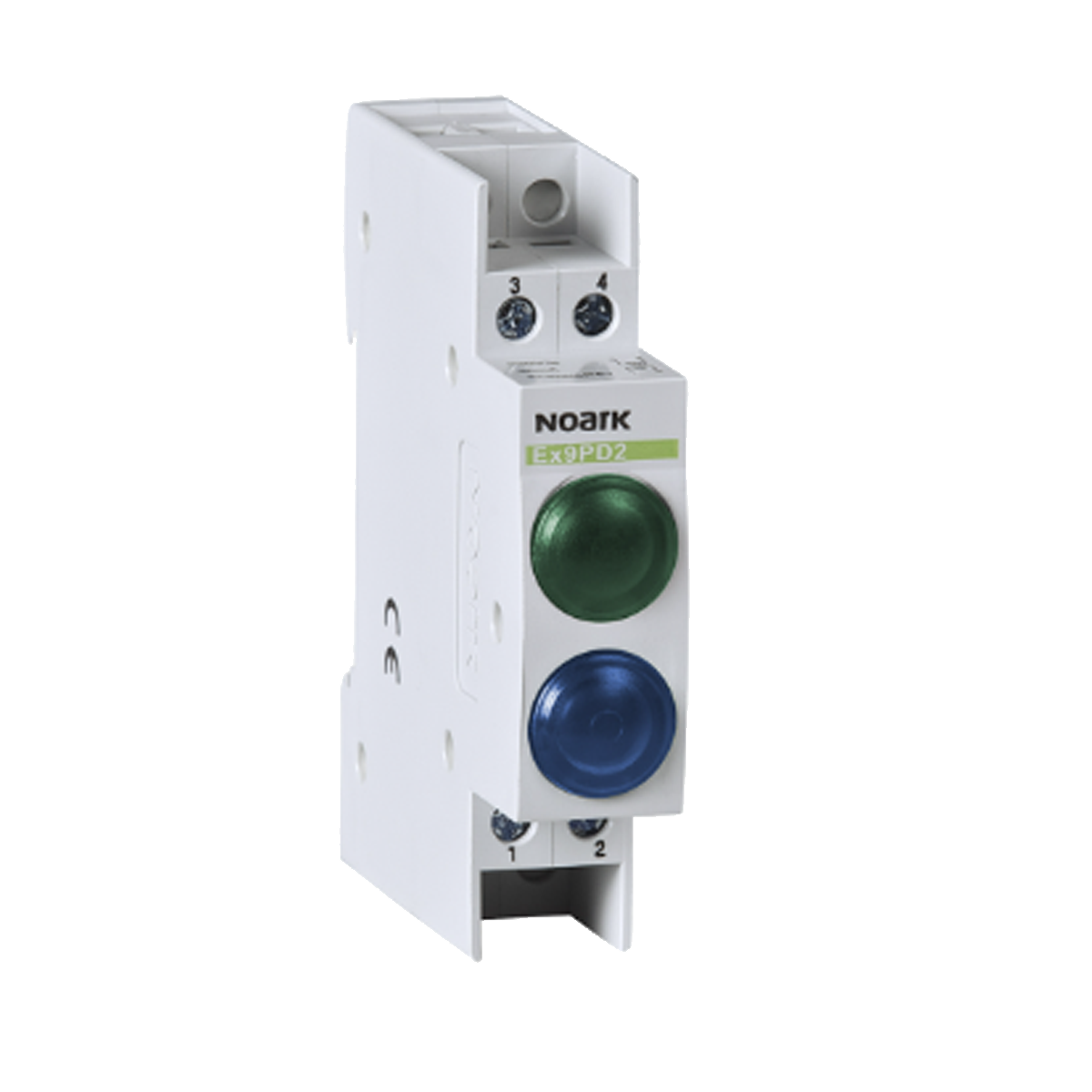 Lampa de semnalizare,230V AC/DC,1 verde led si 1 albastru led