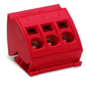 Bara colectoare conexiuni (10 x 3) mm fara butoane CAGE CLAMP® 16,00 mmp rosu deschis 812-113