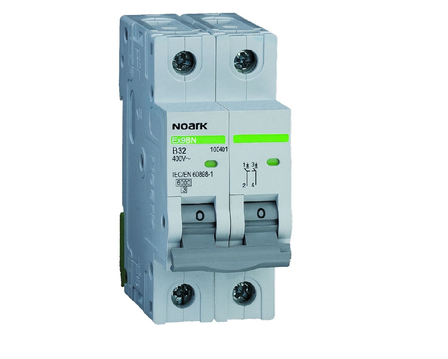 Disjunctor bipolar Noark, 2P, 25A, curba B, 6kA