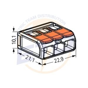 Conector WAGO 221-613 3 poli Conductor 6 mmp - dimensiuni