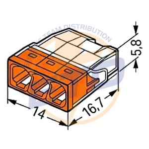 Conector WAGO 2273-202 3 poli conductor monofilar 2,5 mmp 2