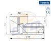 Doza rigips cu buzunar si membrana D68 mm A70 mm F-Tronic - dimensiuni cotate