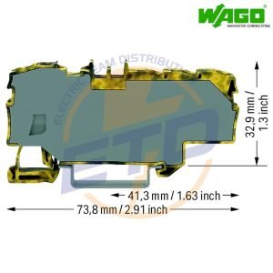 Clema sir derivatie 1x6 mmp, 6x1,5 mmp WAGO 2006-8031-000-053 Gri Galben - dimensiuni