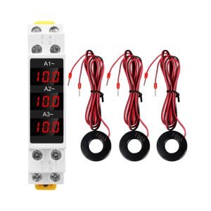 Ampermetru trifazic pentru tablou electric pe sina DIN SINOTIMER SDM010A