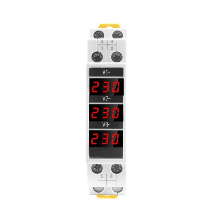 Voltmetru trifazic pentru tablou electric pe sina DIN 80-500V AC Sinotimer SDM010