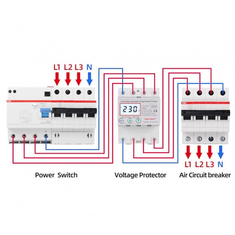 Releu protectie supratensiune si subtensiune trifazat 1-50A SinoTimer STVP-936-50A Releu protectie supratensiune si subtensiune trifazat 1-50A SinoTimer STVP-936-50A