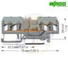 Clema sir de trecere cu 4 conductori 2,5 mmp WAGO 280-833 Gri - dimensiuni Clema sir de trecere cu 4 conductori 2,5 mmp WAGO 280-833 Gri - dimensiuni