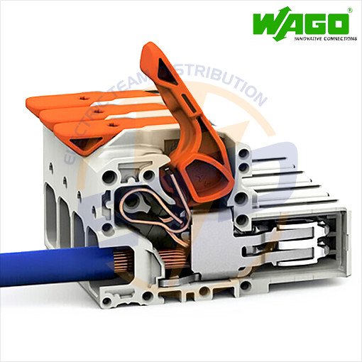 Conector cu 1 pol pentru conductor de 16 mmp WAGO 832-1101-011-000 Mama fara blocaj - Conexiuni ferme
