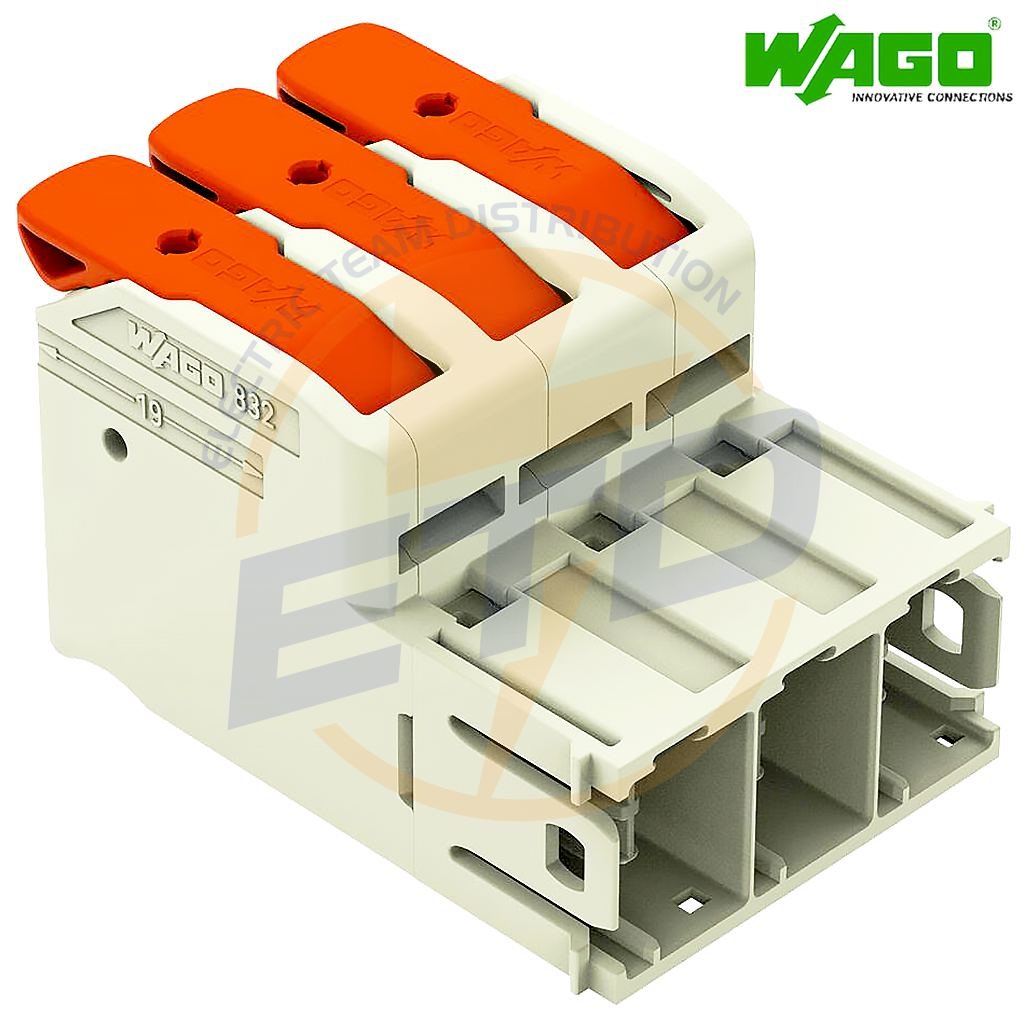 Conector cu 3 poli ordonati pentru conductor 16 mmp WAGO 832-1203 Tata 2
