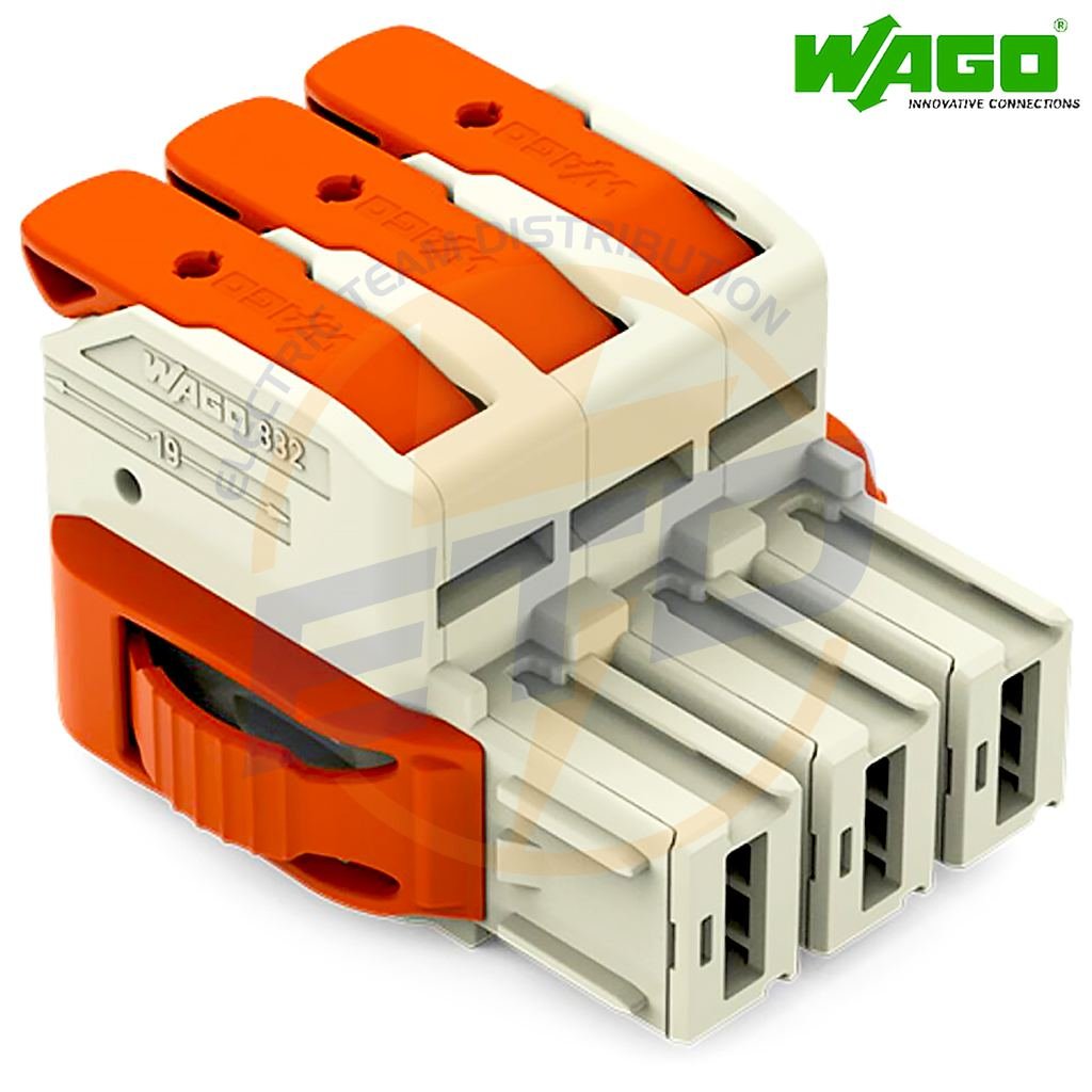 Conector cu 3 poli ordonati pentru conductor de 16 mmp WAGO 832-1103-037-9037 Mama