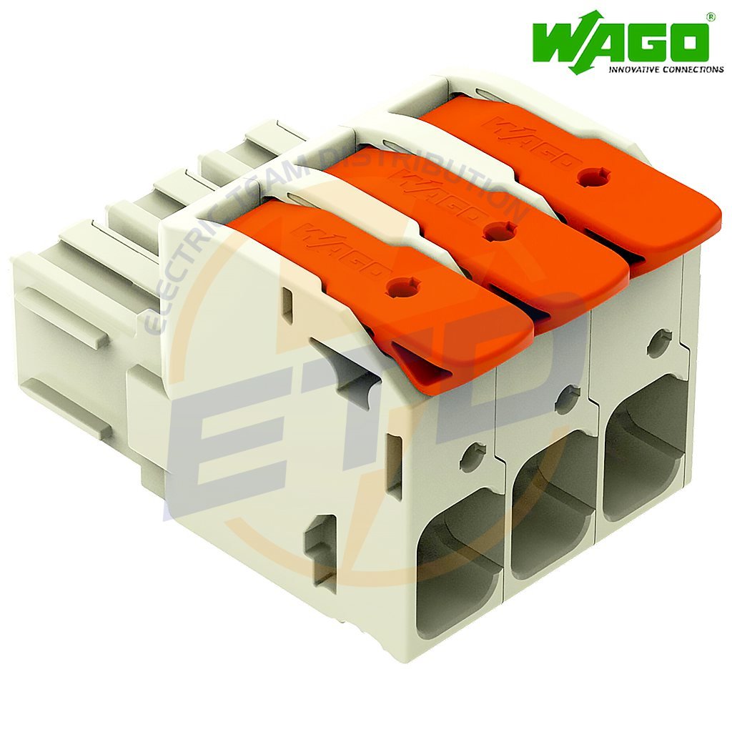 Conector cu 3 poli ordonati pentru conductor de 16 mmp WAGO 832-1103 Mama fara blocaj
