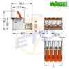 Conector cu 5 poli ordonati pentru conductor 16 mmp WAGO 832-1205 Tata 5