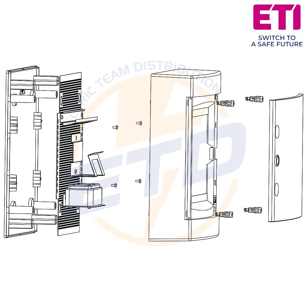 Tablou multimedia aparent 4x12 ETI ECT48 MEDIAPO - Detalii