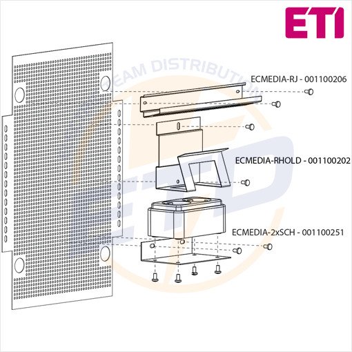 Tablou multimedia aparent 4x12 ETI ECT48 MEDIAPO - Lista de accesorii