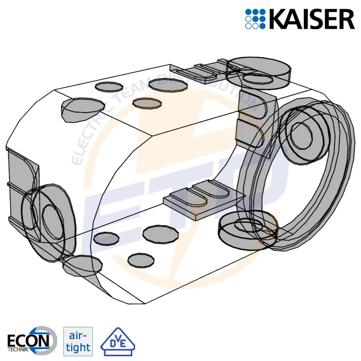 Doza de aparat cu buzunar, etansa, sub tencuiala - Kaiser ECON 1068-21, D60mm A68mm