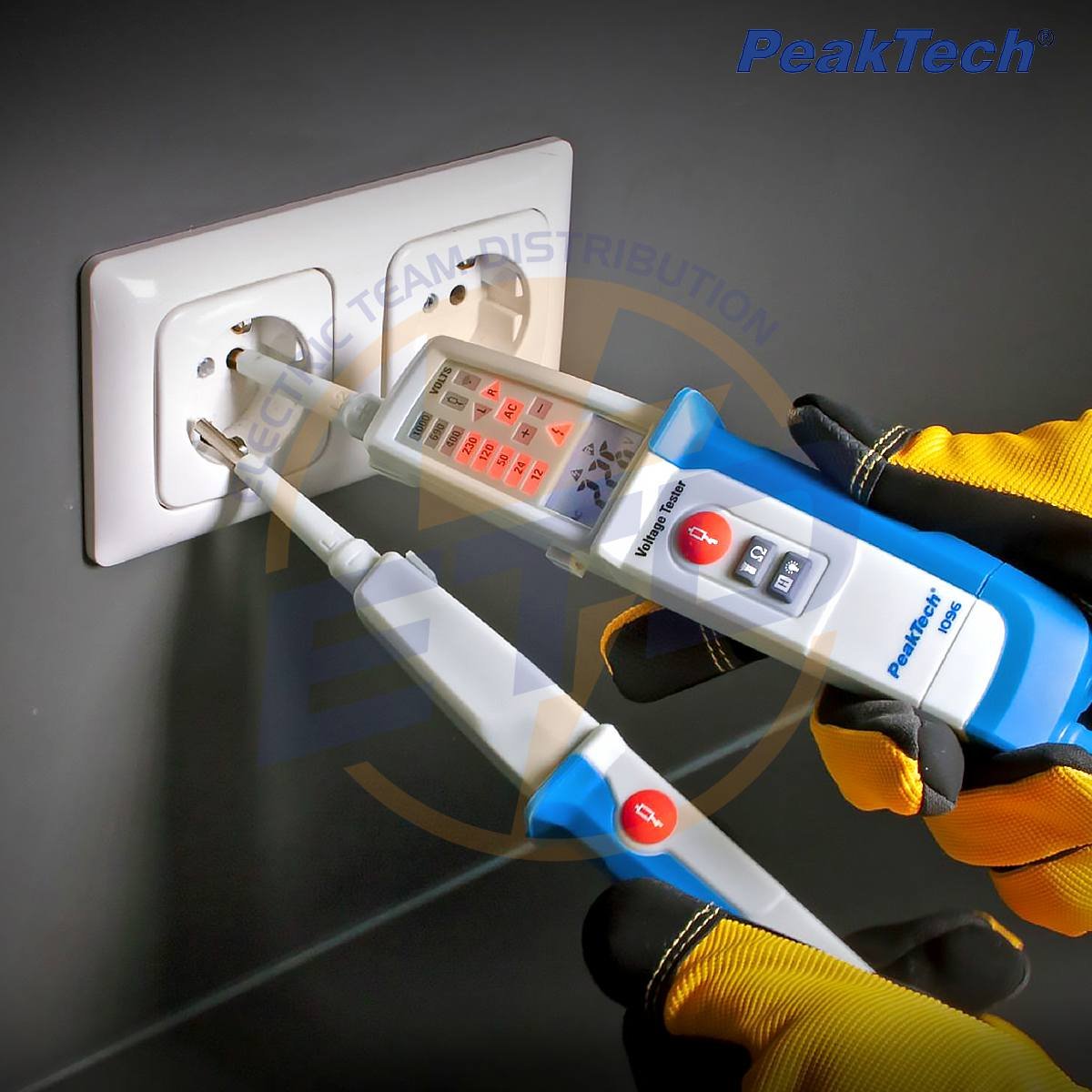 Tester de tensiune profesional ACDC 1000V cu RCD Test, afisaj dual si protectie IP 64, Peaktech P 1096 7