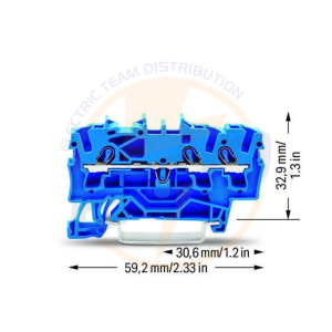 Regletă de trecere cu 3 conductori; 2,5 mm²; pentru şină DIN 35 x 15 şi 35 x 7,5; CAGE CLAMP® înclichetare; 2,50 mm²; albastru