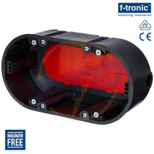 Doza dubla rezistenta la foc cu montaj in rigips F-Tronic BS118 2 x fi74 mm, A54 mm