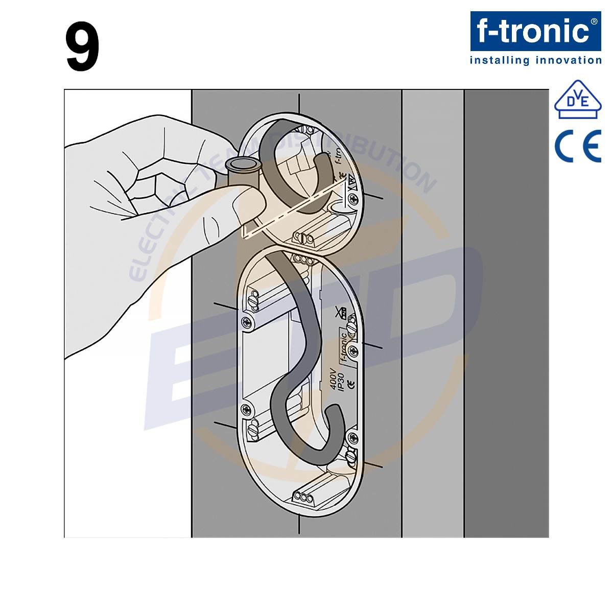 Instructiuni de montaj - Doza dubla rezistenta la foc cu montaj in rigips F-Tronic BS118 2 x fi74 mm, A54 mm 3